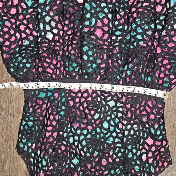 Wolven Anthropologie Women's Terrace Black Lace Overlay Floral Sheath Dress Sz 4 - Picture 8 of 15